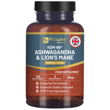 Load image into Gallery viewer, Prowise Healthcare - KSM-66 Ashwagandha and Lions Mane Tablets 2200 mg