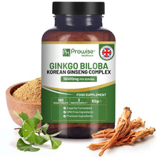 Load image into Gallery viewer, Prowise Healthcare - Ginkgo Biloba and Korean Ginseng Tablets 16000mg 180 Vegan