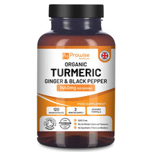 Load image into Gallery viewer, Prowise Healthcare - Organic Turmeric 1440mg with Black Pepper & Ginger 120 Capsules
