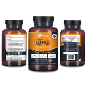 Prowise Healthcare - Vitamin D3 4000IU & K2 MK7 100μg Vegetarian Tablets I 180