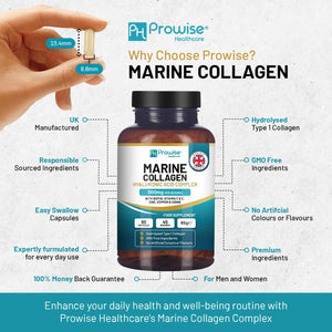 Prowise Healthcare - Marine Collagen with Hyaluronic Acid 1100mg - 90 Capsules Bo