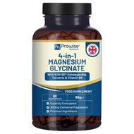 Magnesium Glycinate with Ashwagandha, Turmeric & Vitamin B6 - 90 Vegan Capsules | Prowise