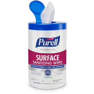 PURELL Foodservice Surface Sanitizing Wipes, 110/Canister (6 Canister / Case)