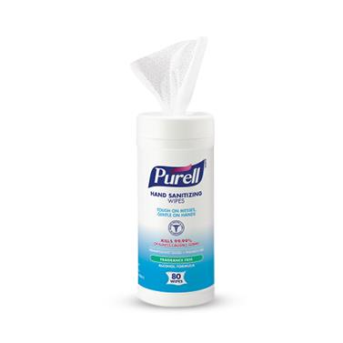 Sanitizing Hand Wipes, Alcohol Formula, 80-Count Canister Purell